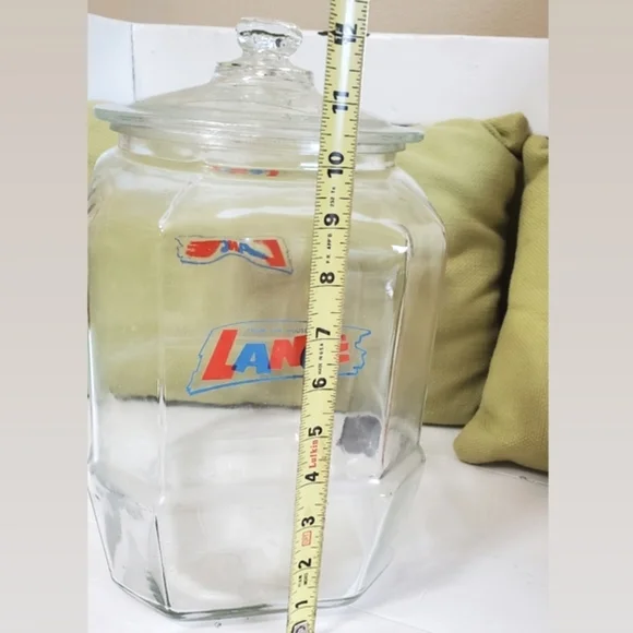 Lance 12" Vintage Store Countertop Display  Glass Large Cracker Jar - Picture 6 of 12
